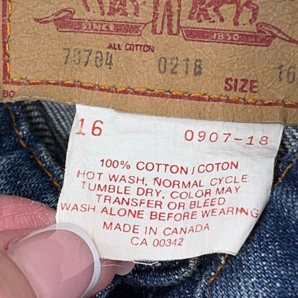 Vintage Levis Jacket Boys Size 16 Blue Denim Trucker Made USA 70704 0216 90s - Picture 5 of 14